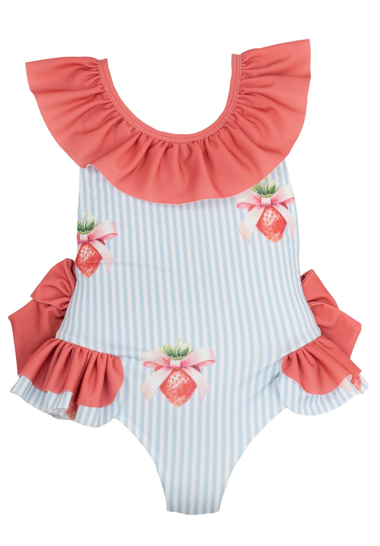 PRE ORDER - meia pata strawberry stripe ‘Barbados’ frilled swimsuit