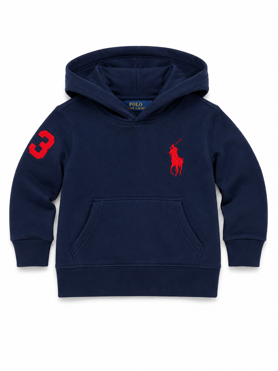 Ralph Lauren Navy & red logo hoodie