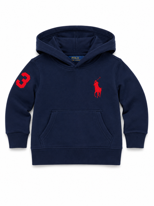Ralph Lauren Navy & red logo hoodie