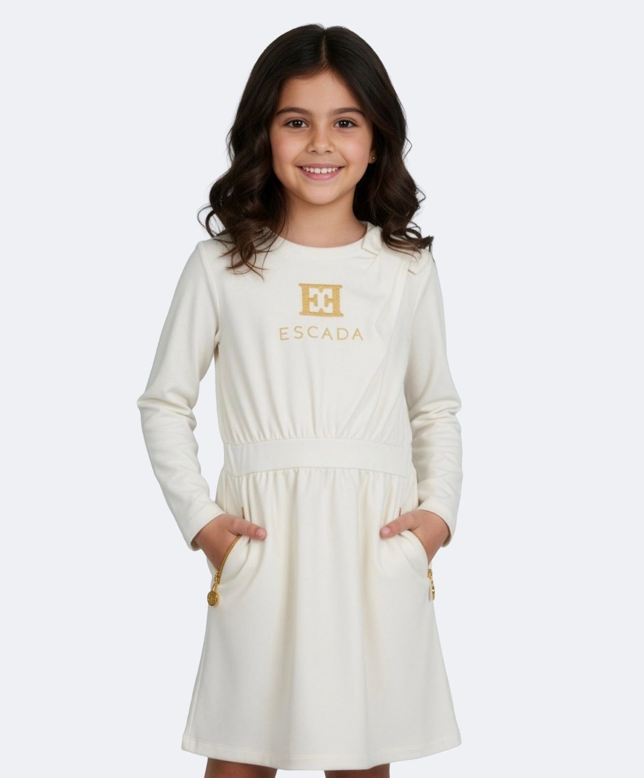 PRE ORDER - Escada cream jumper skirted dress