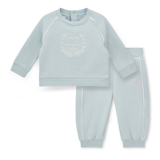 Mitch & son baby blue & white logo polo tracksuit