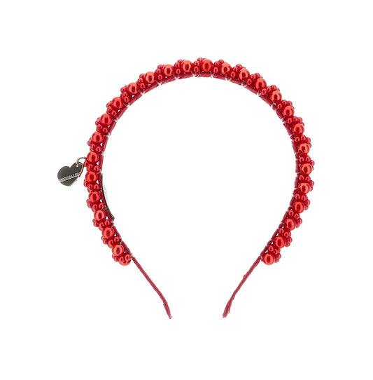 PRE ORDER - monnalisa red pearl headband