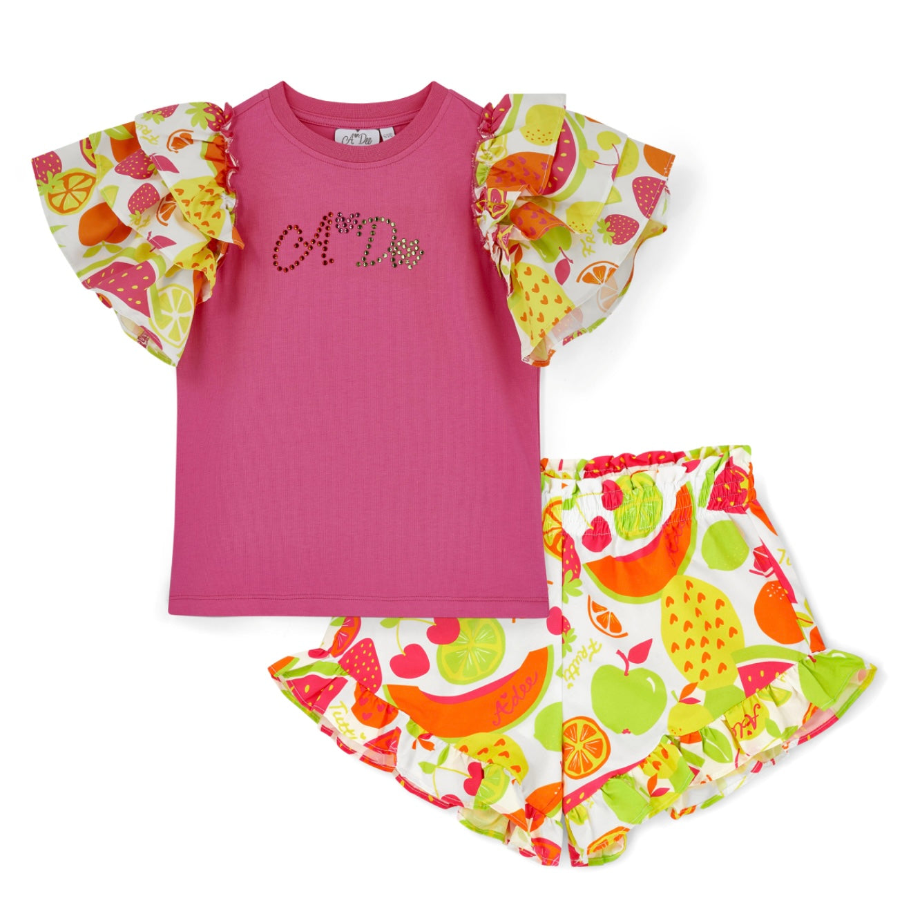 Adee ‘Tabitha’ tutti frutti poly short set