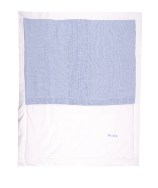 PRE ORDER - Bimbalo blue & white half knit blanket