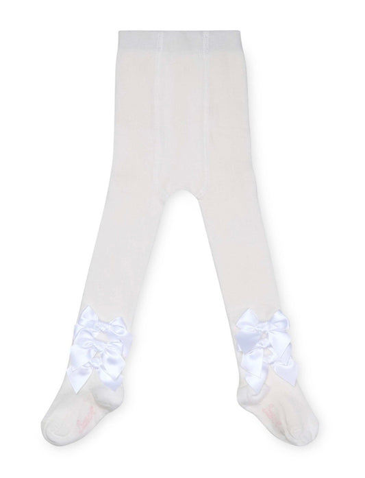 PRE ORDER - Little A Devine white bow tights