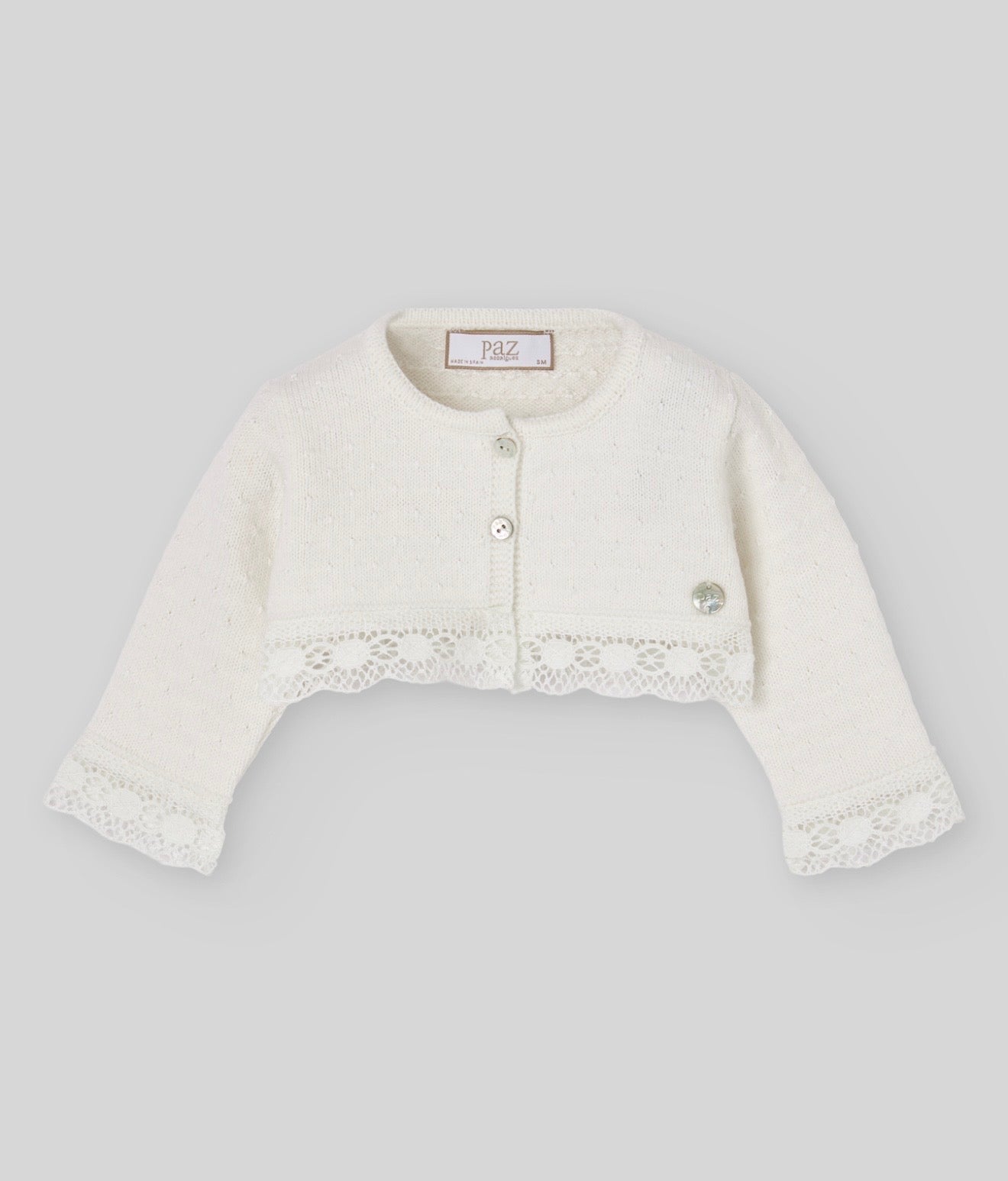 Paz Rodriguez ivory lace cardigan