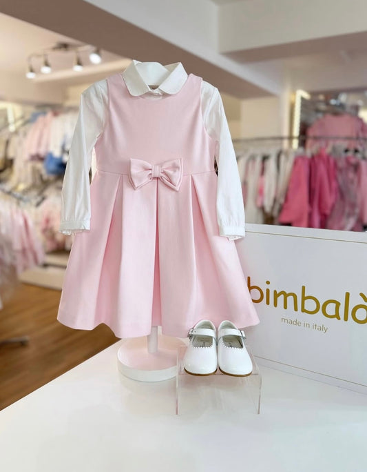 Bimbalo pink cotton pinafore & blouse