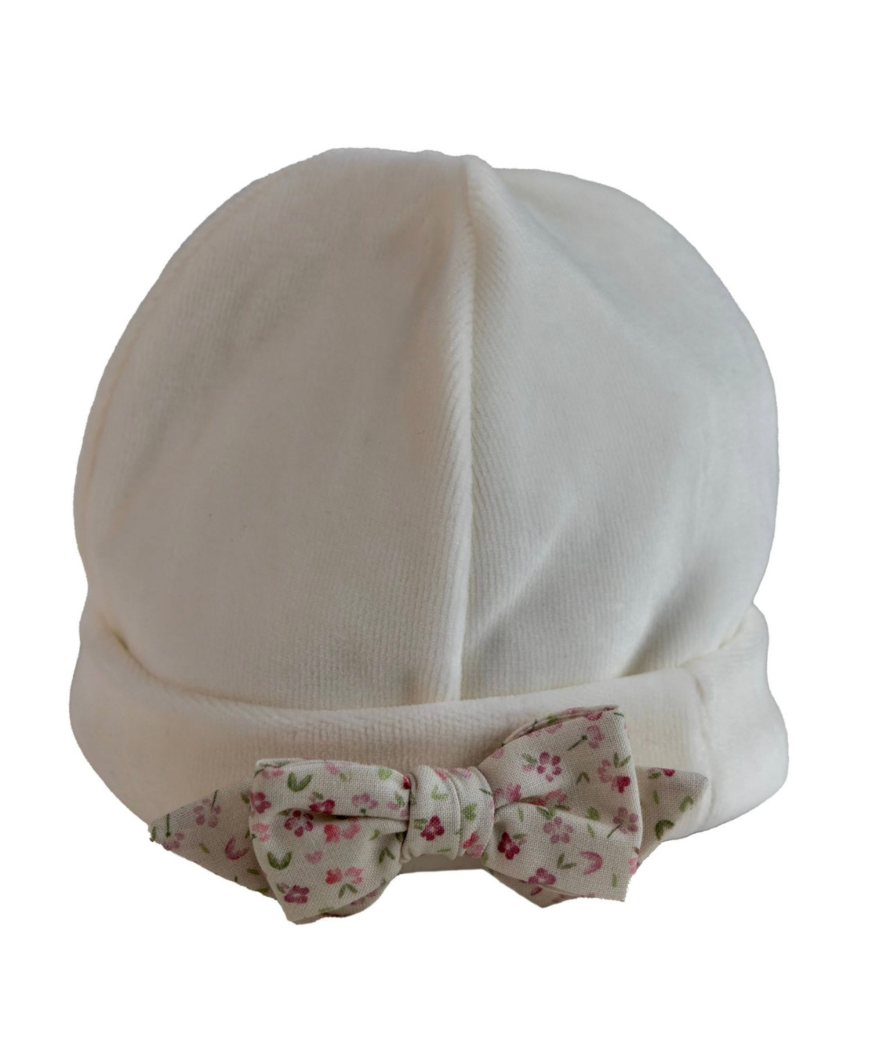 Baby Gi ivory velour floral hat