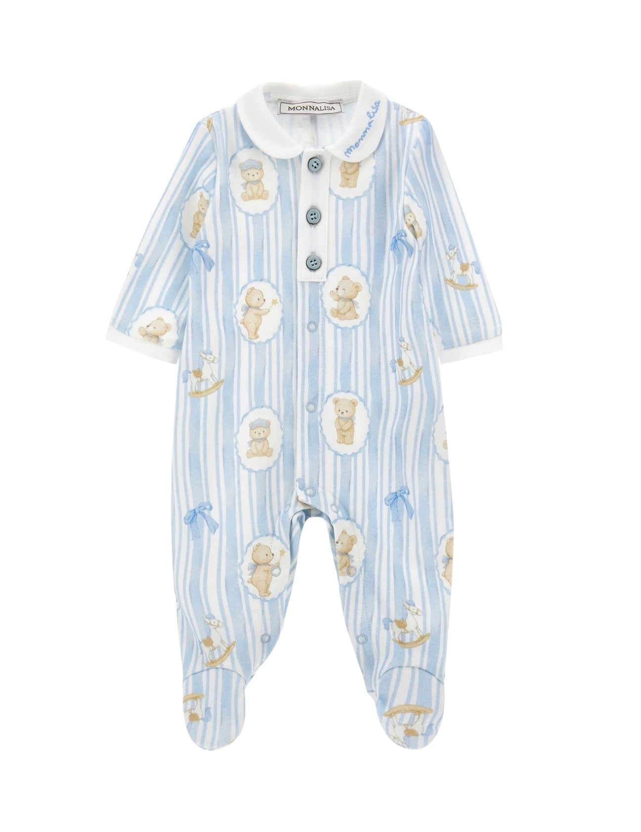 PRE ORDER - monnalisa boys Teddy printed babygrow