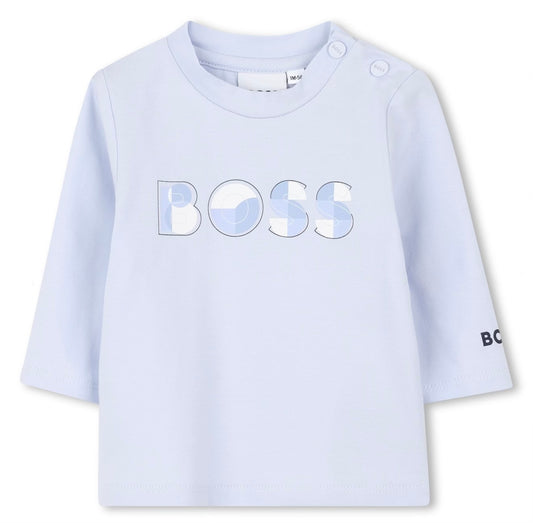 PRE ORDER - Boss pale blue long sleeve logo T-shirt