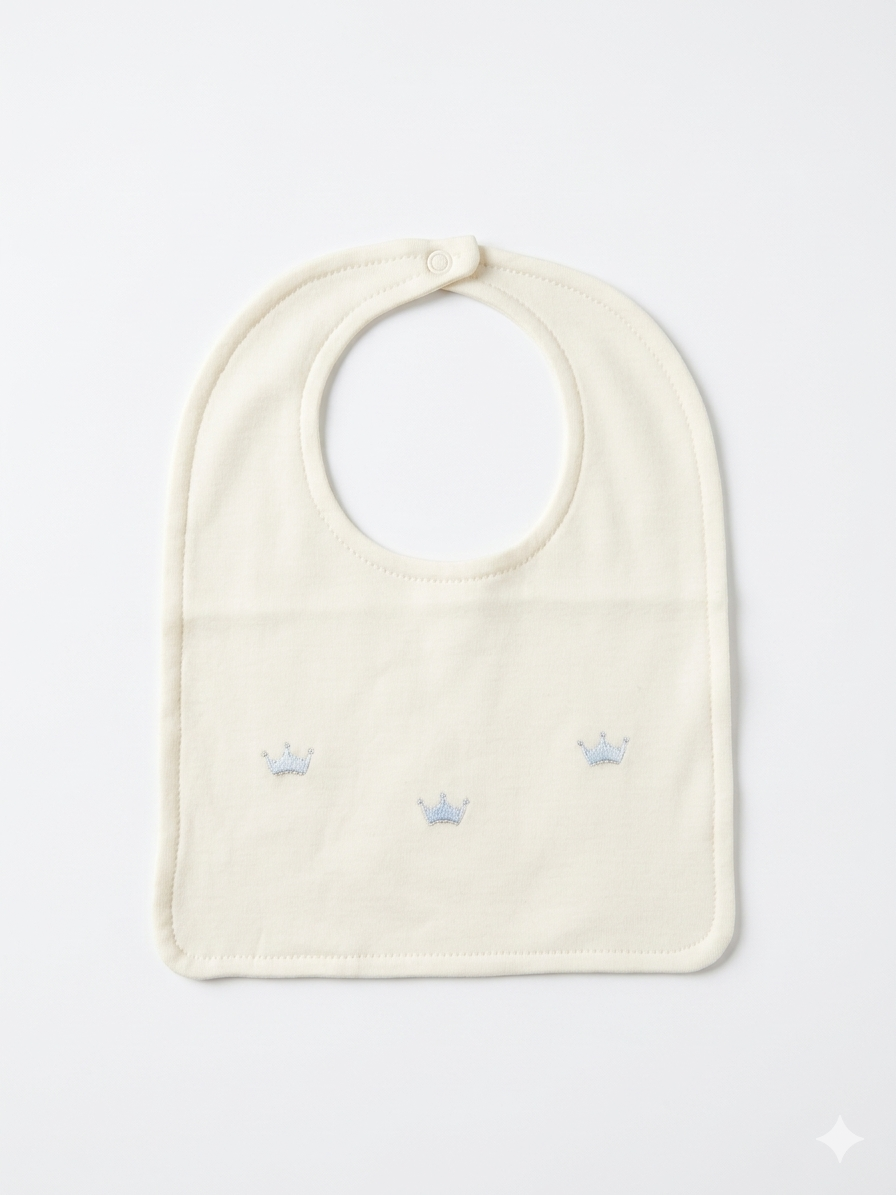 Adriana Mae royal embroidered bib