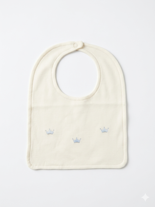 Adriana Mae royal embroidered bib