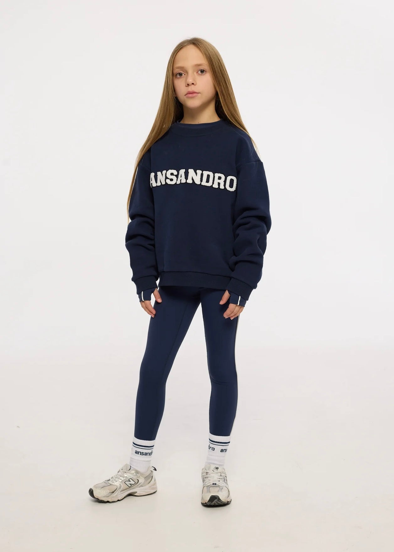 Ansandro navy oversized boucle sweatshirt