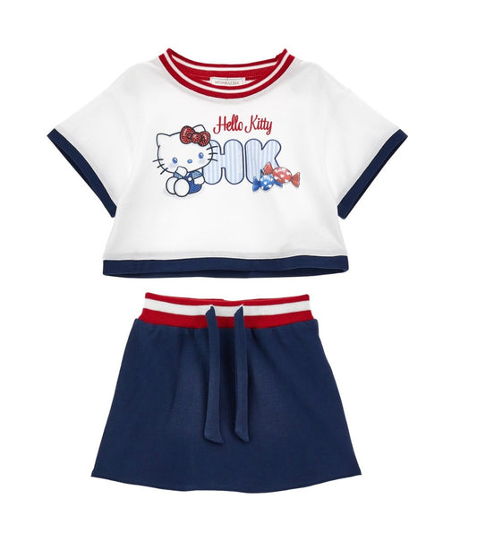 PRE ORDER - monnalisa hello kitty T-shirt & skirt set
