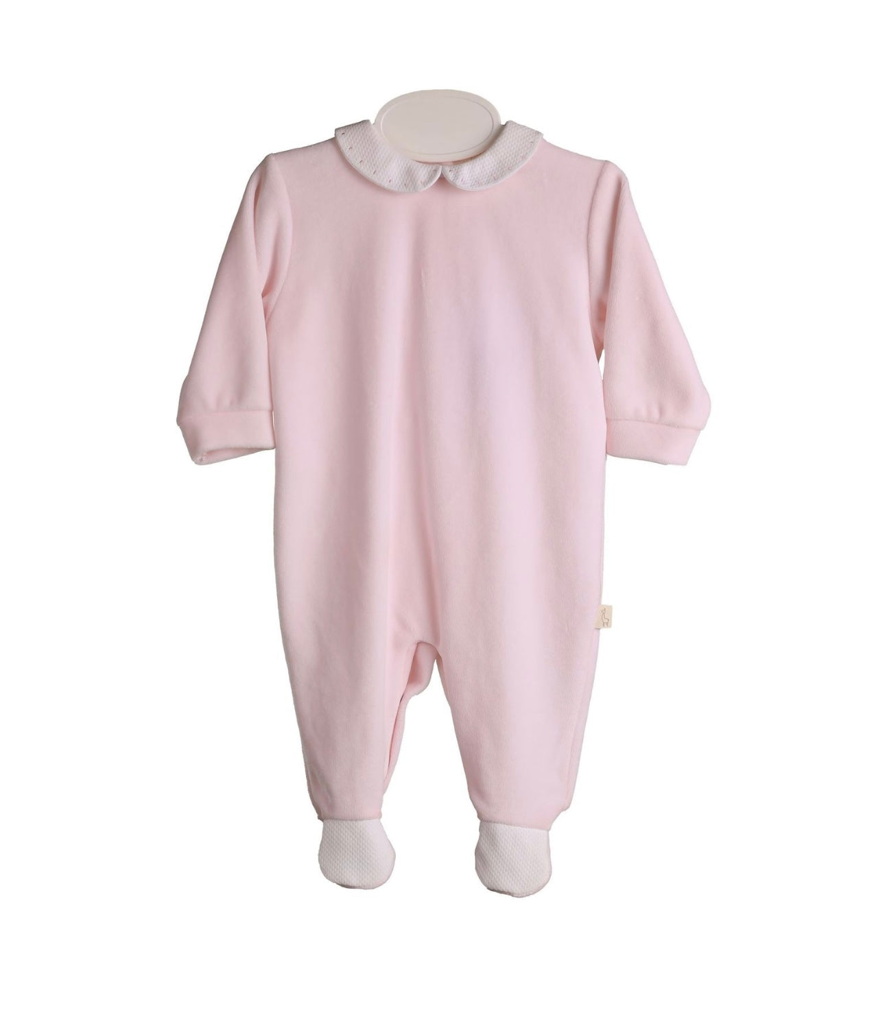 Baby Gi pink velour babygrow