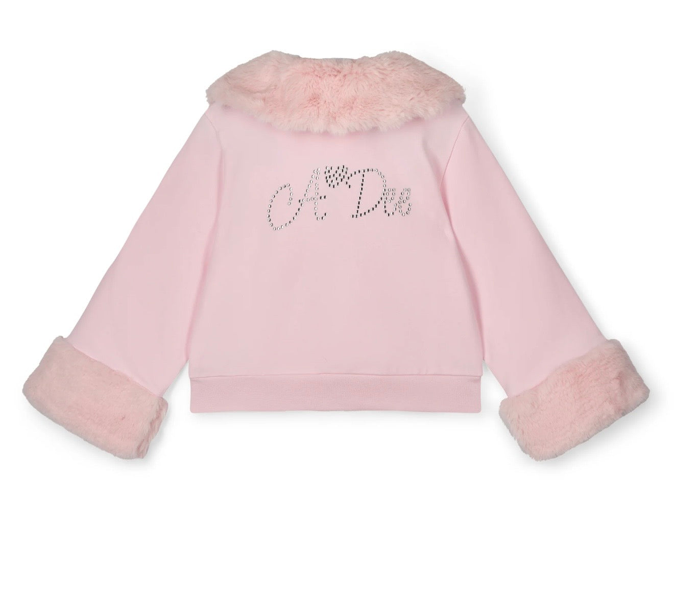 Adee pink faux fur Audrey diamanté jacket