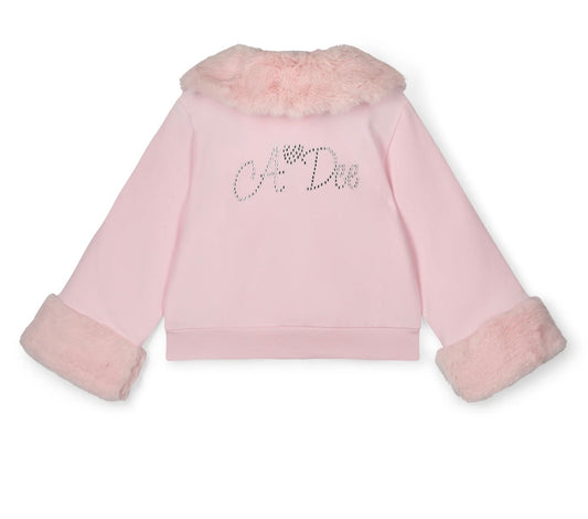 Adee pink faux fur Audrey diamanté jacket