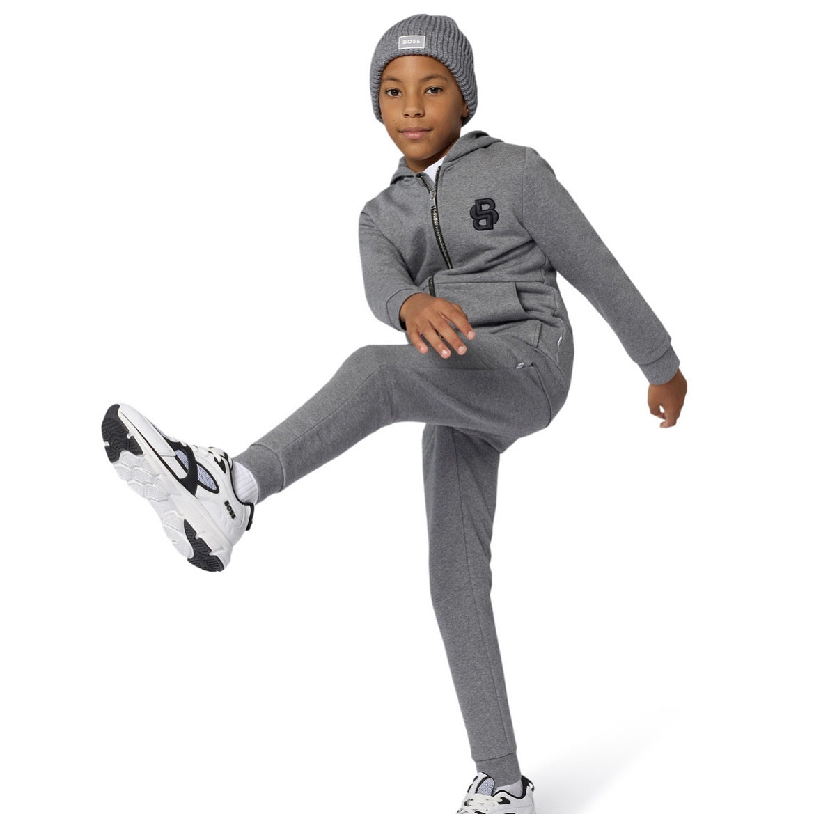 PRE ORDER - Boss grey & black logo tracksuit set
