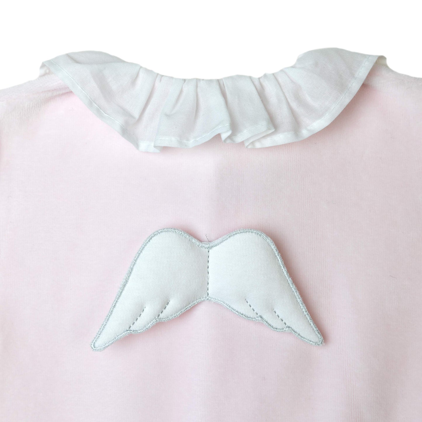 Baby gi pink velour angel wing babygow