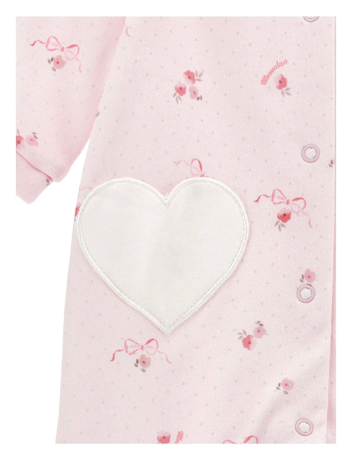 monnalisa pink heart babygrow