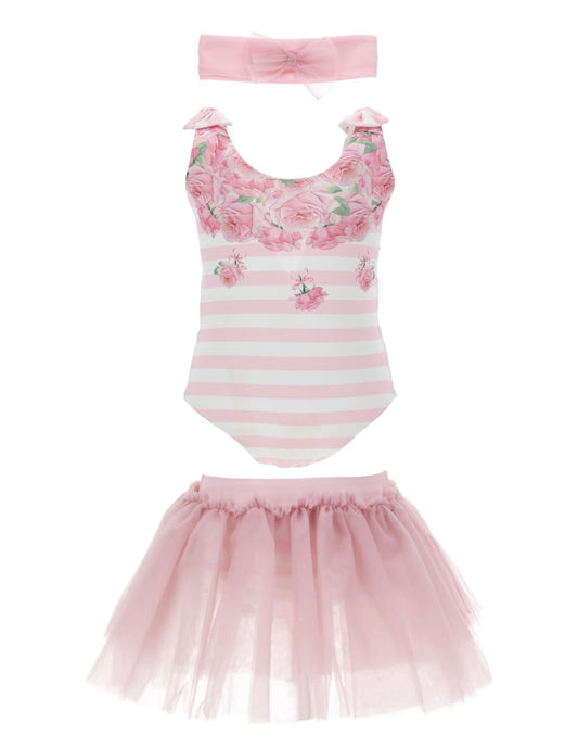 PRE ORDER - Monnalisa pink roses fairytail swimming costume set