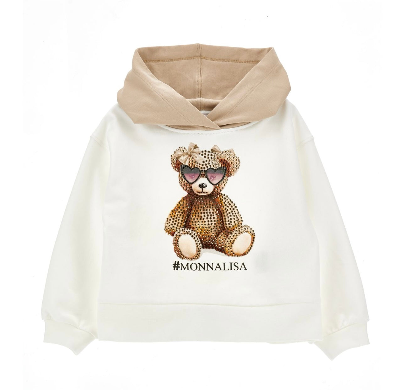 PRE ORDER - Monnalisa beige & white teddy tracksuit