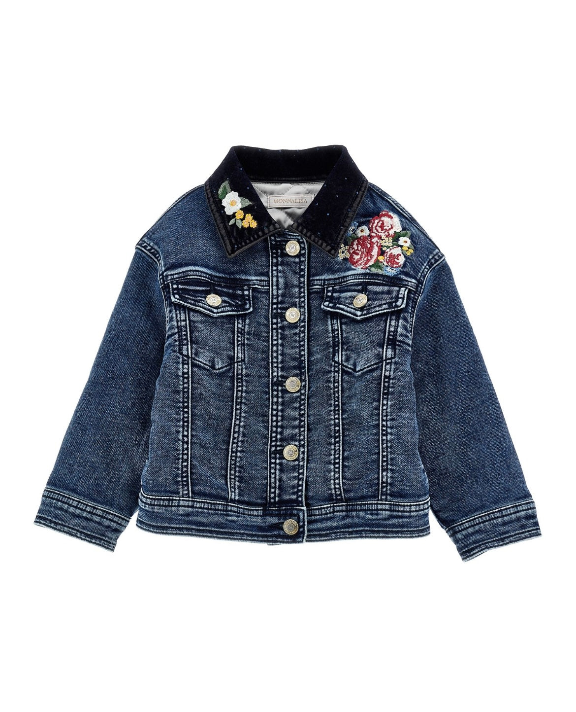 monnalisa rose denim jacket