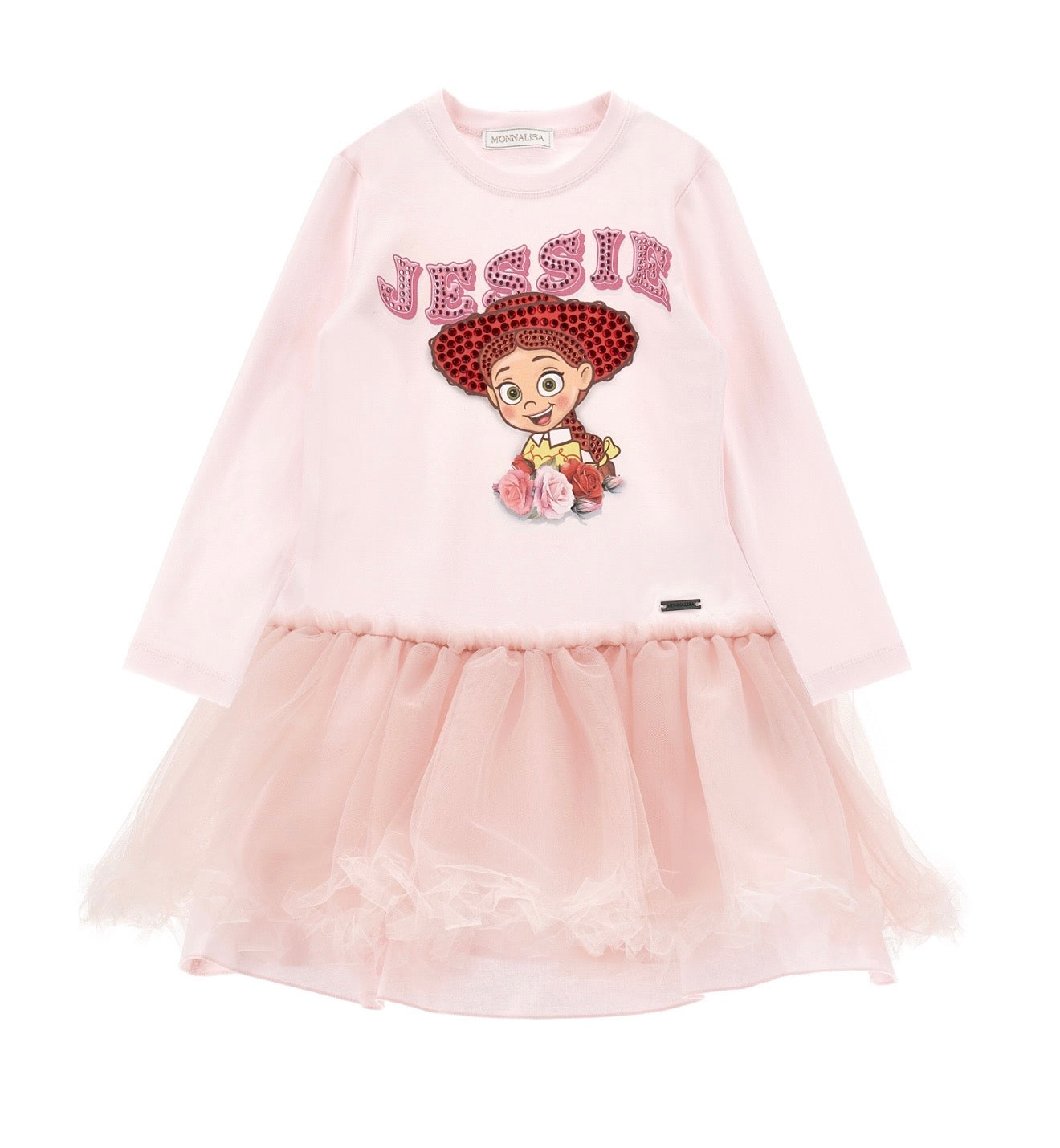 PRE ORDER - monnalisa jessy pink tulle t-shirt dress