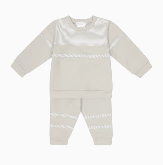 Deolinda beige & white striped tracksuit