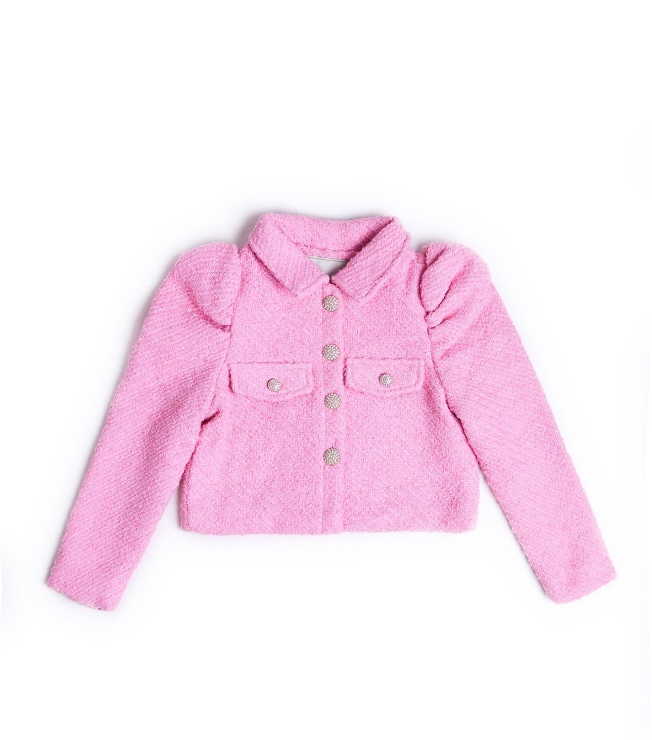 BCBG girls pink tweed jacket & skirt set