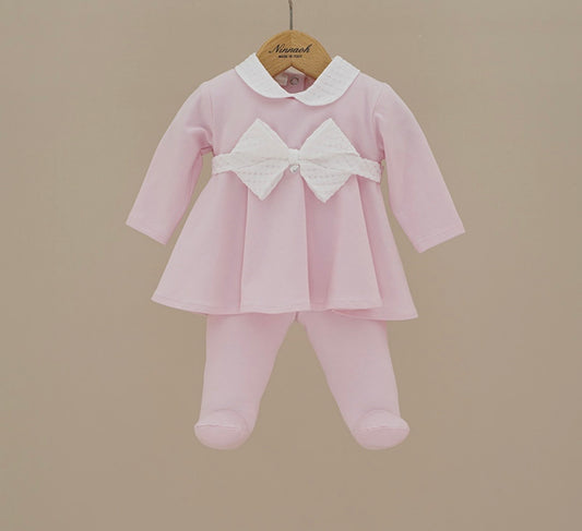 Ninnoah pink bow legging set