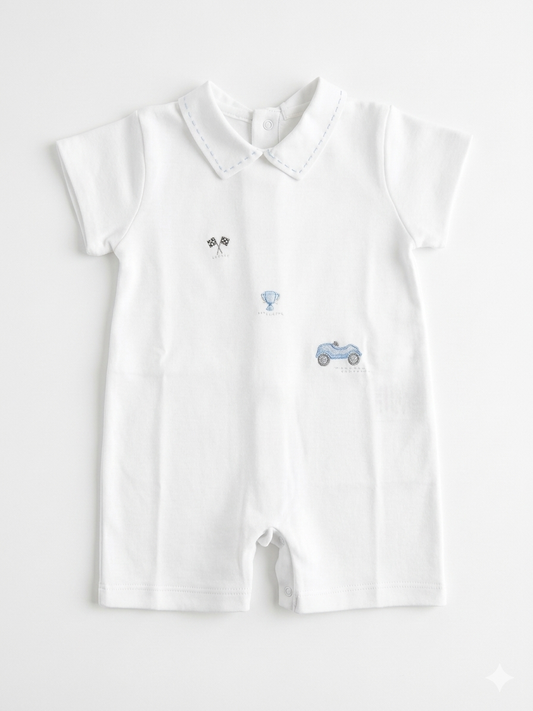 Adriana Mae circuit embroidered romper