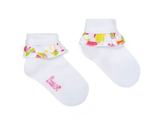 PRE ORDER - Little A ‘poppy’ tutti frutti frilled ankle socks