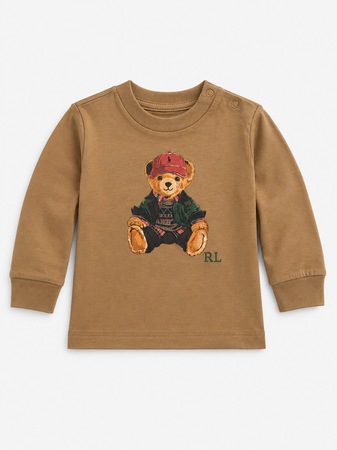 Ralph Lauren dark beige teddy bear t-shirt