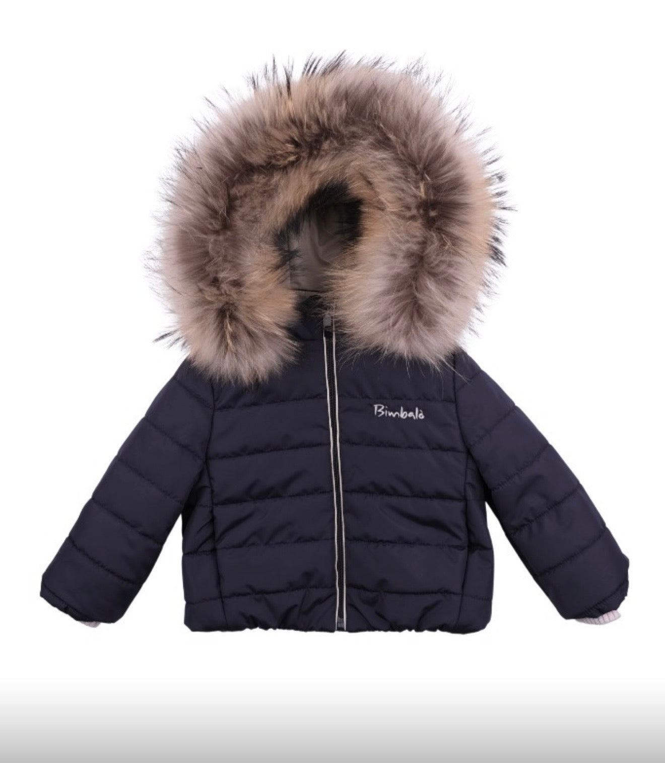 PRE ORDER - Bimbalo navy blue fur hood puffer coat