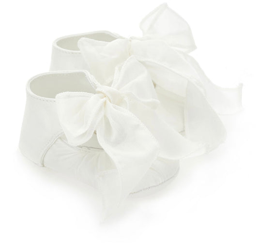 PRE ORDER - monnalisa ivory tulle bow soft sole shoes