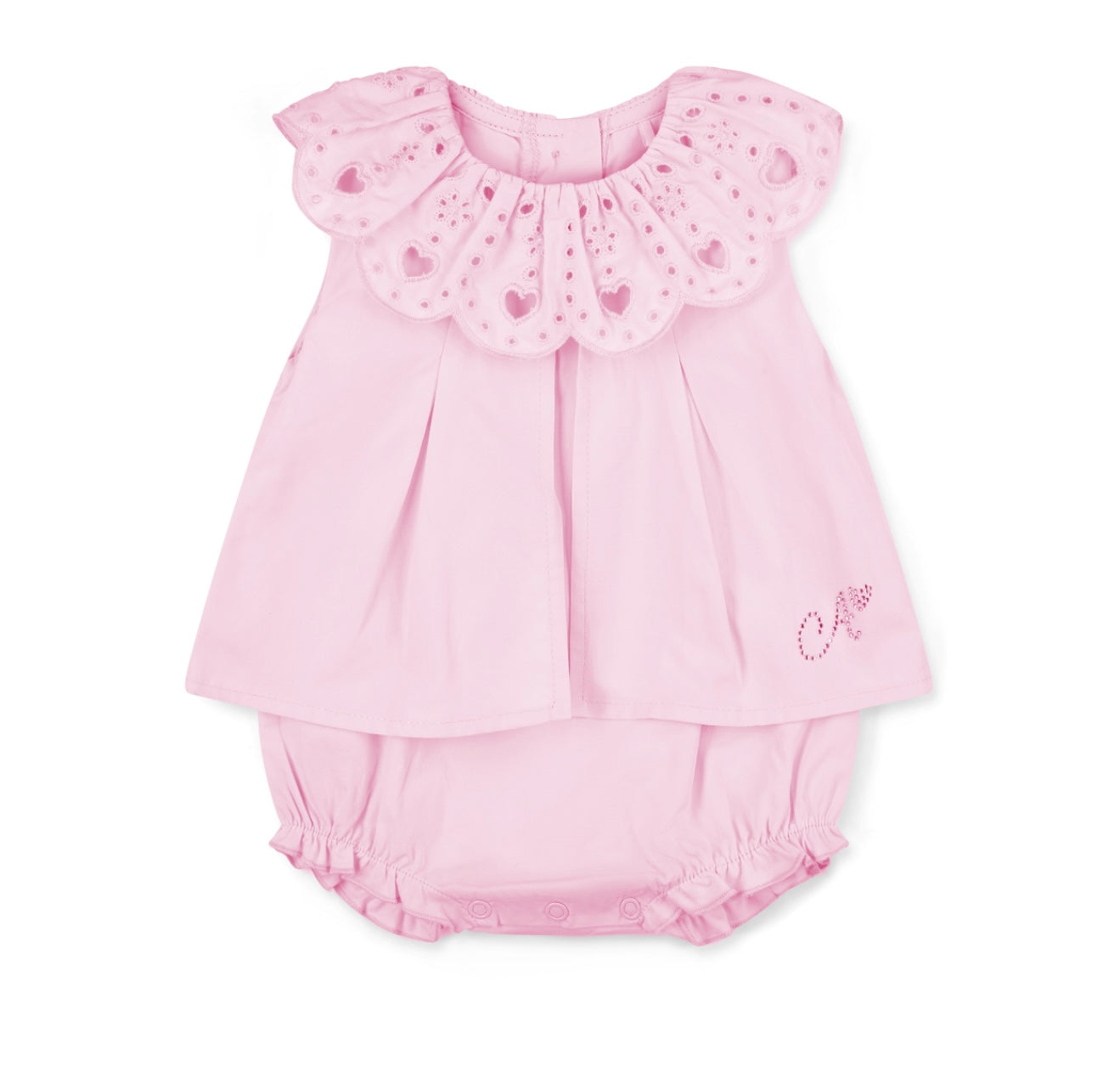 Little A ‘Olga’ pink Broderie anglaise romper