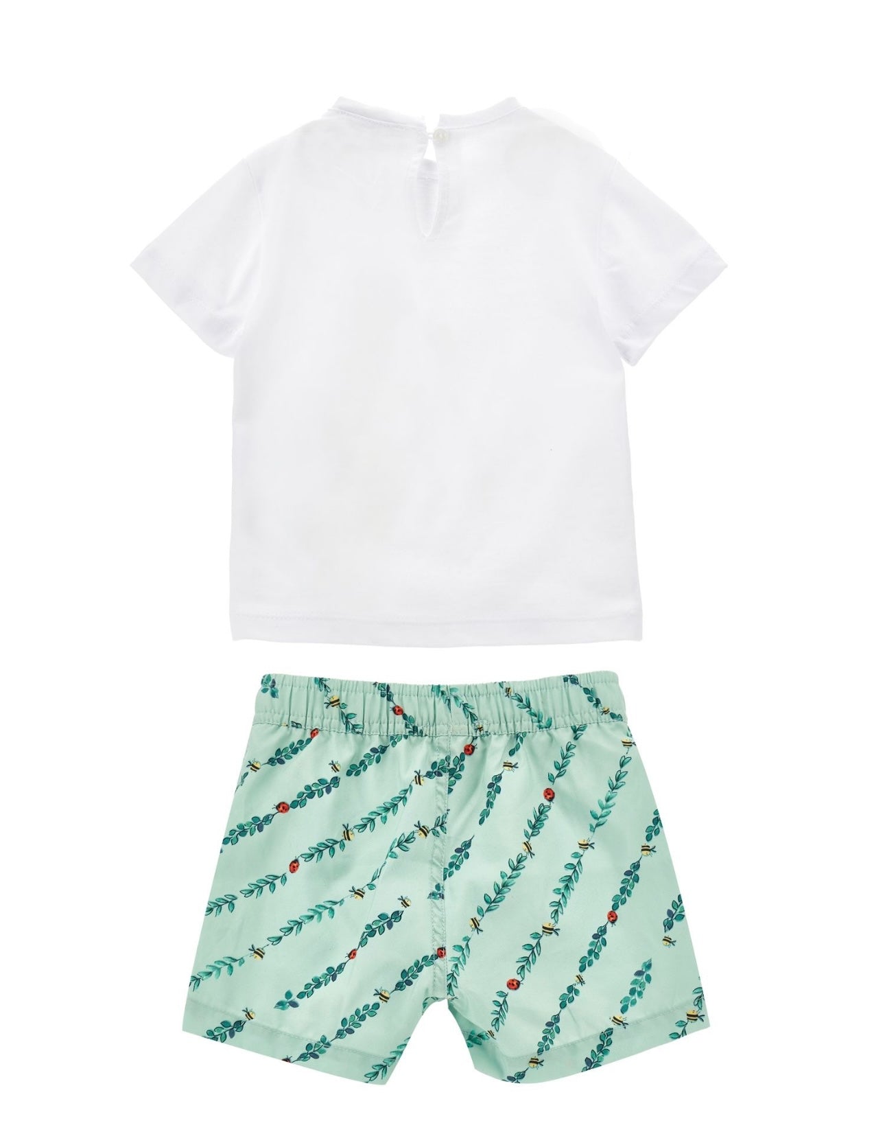 Monnalisa mint green duck swim short & T-shirt set