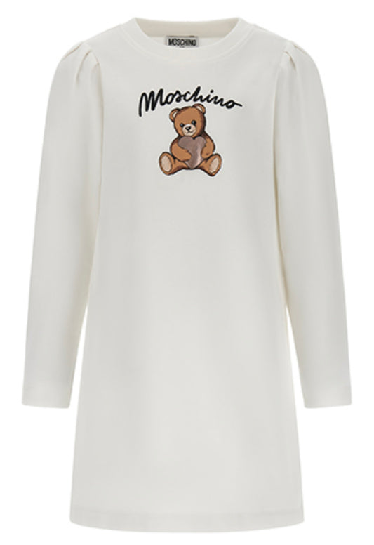 Moschino cream teddy a-line jumper dress