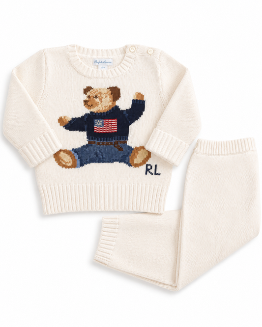 Ralph Lauren cream teddy knitted legging set