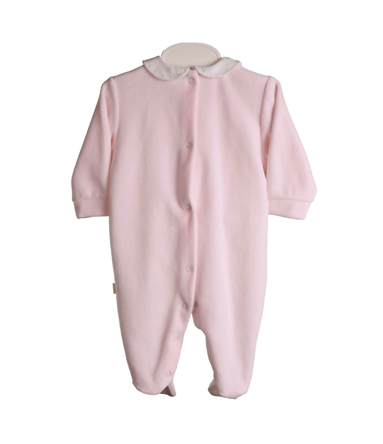 Baby Gi pink velour babygrow