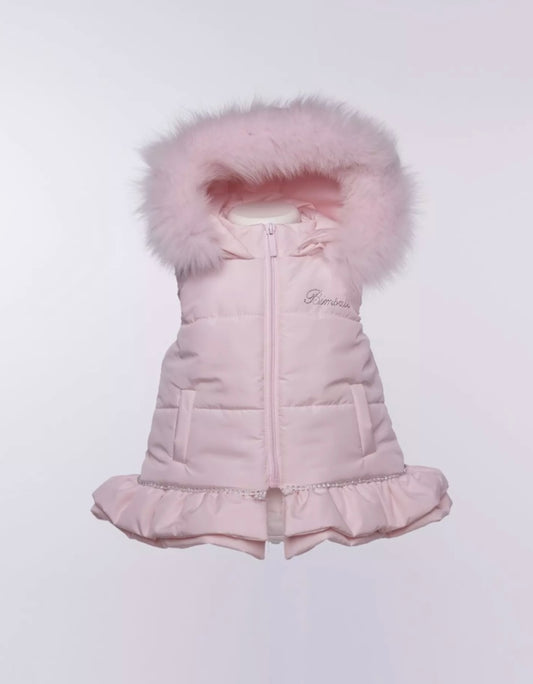 Bimbalo pink fur hood bodywarmer