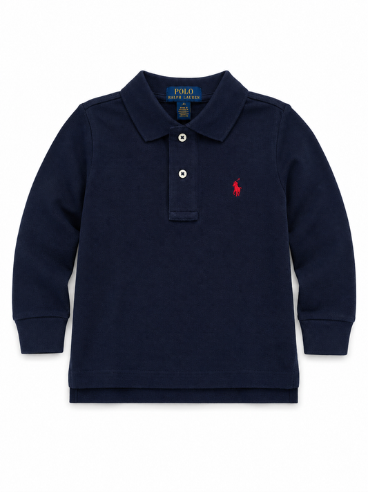 Ralph Lauren navy blue logo long sleeve polo