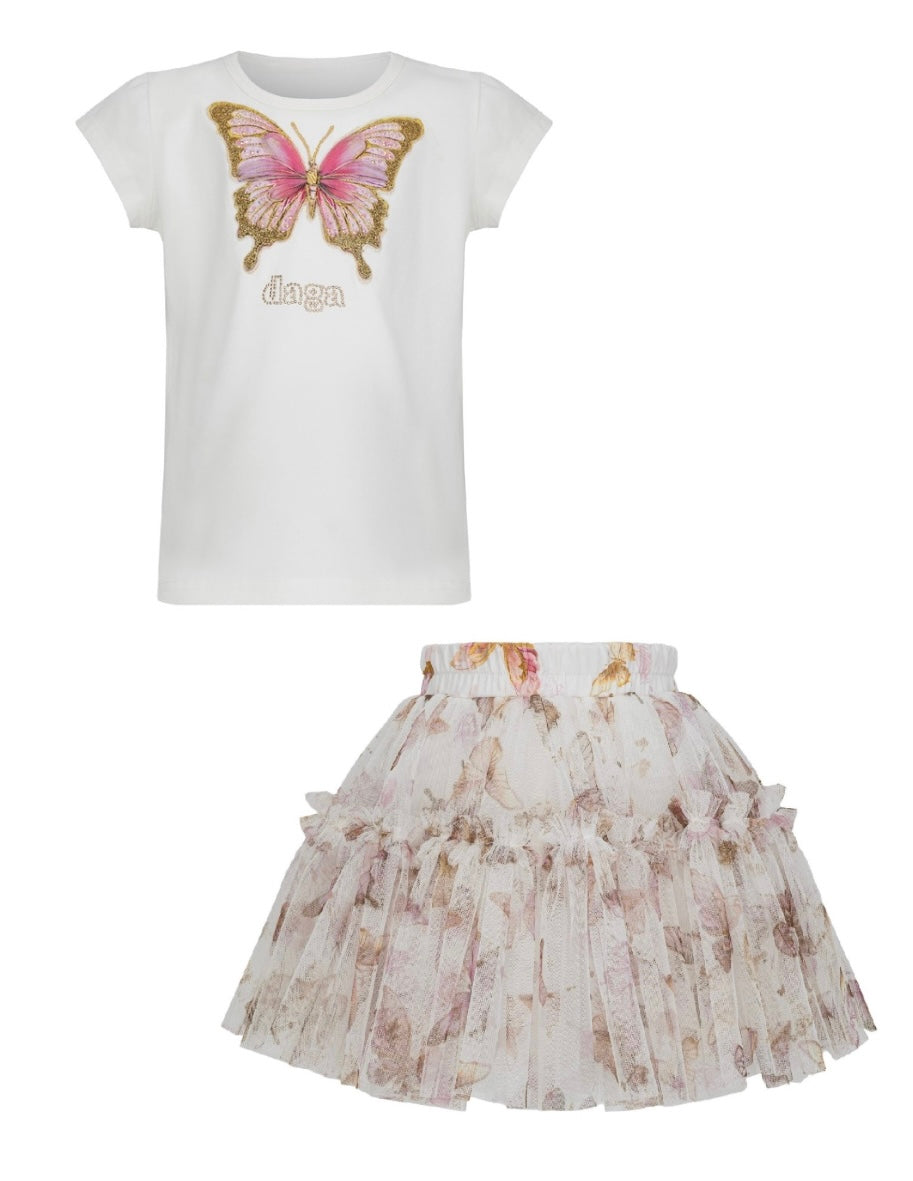 Daga twinkle flight butterfly tulle skirt set