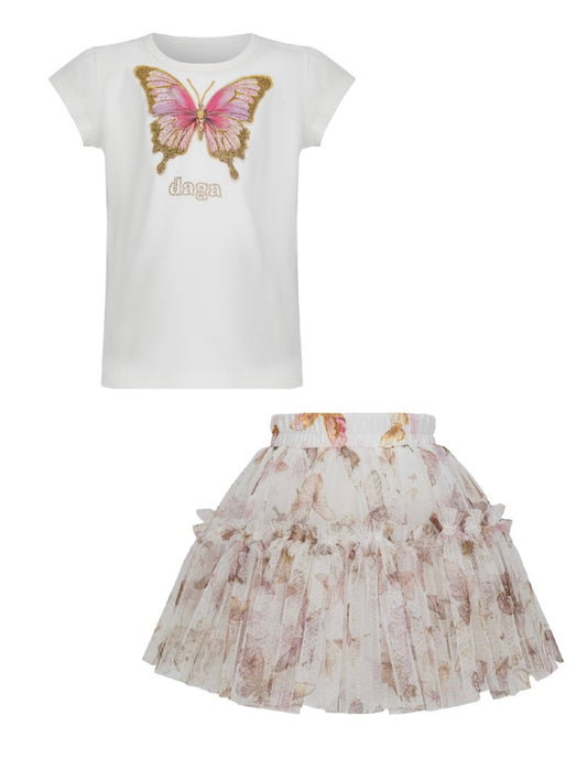 Daga twinkle flight butterfly tulle skirt set