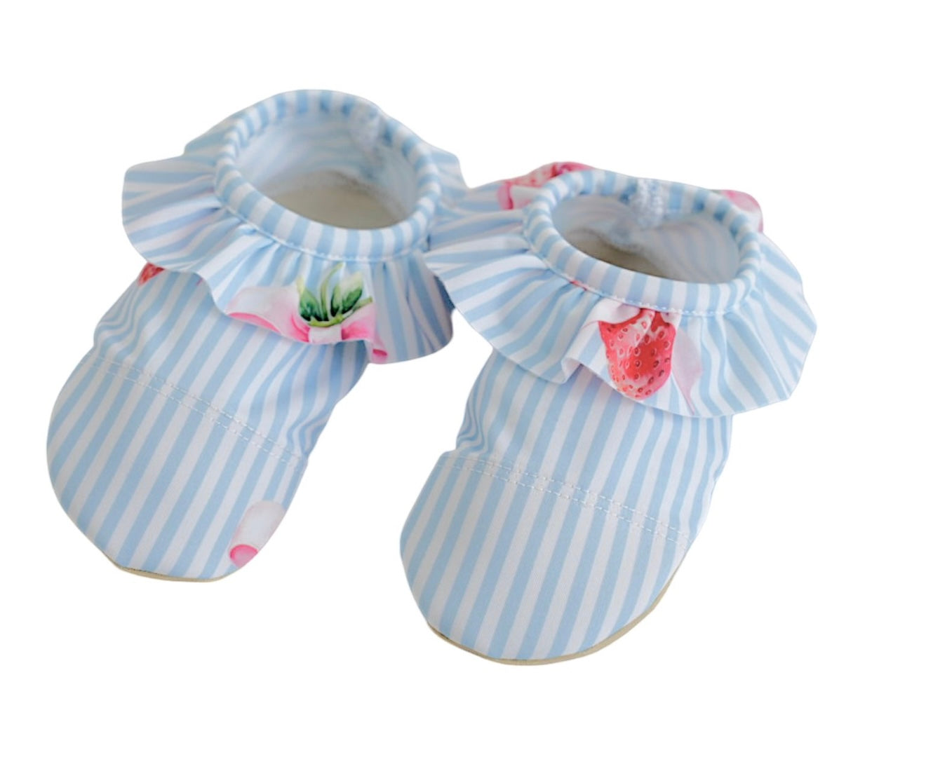 PRE ORDER - meia pata strawberry stripe frilled non-slip shoe