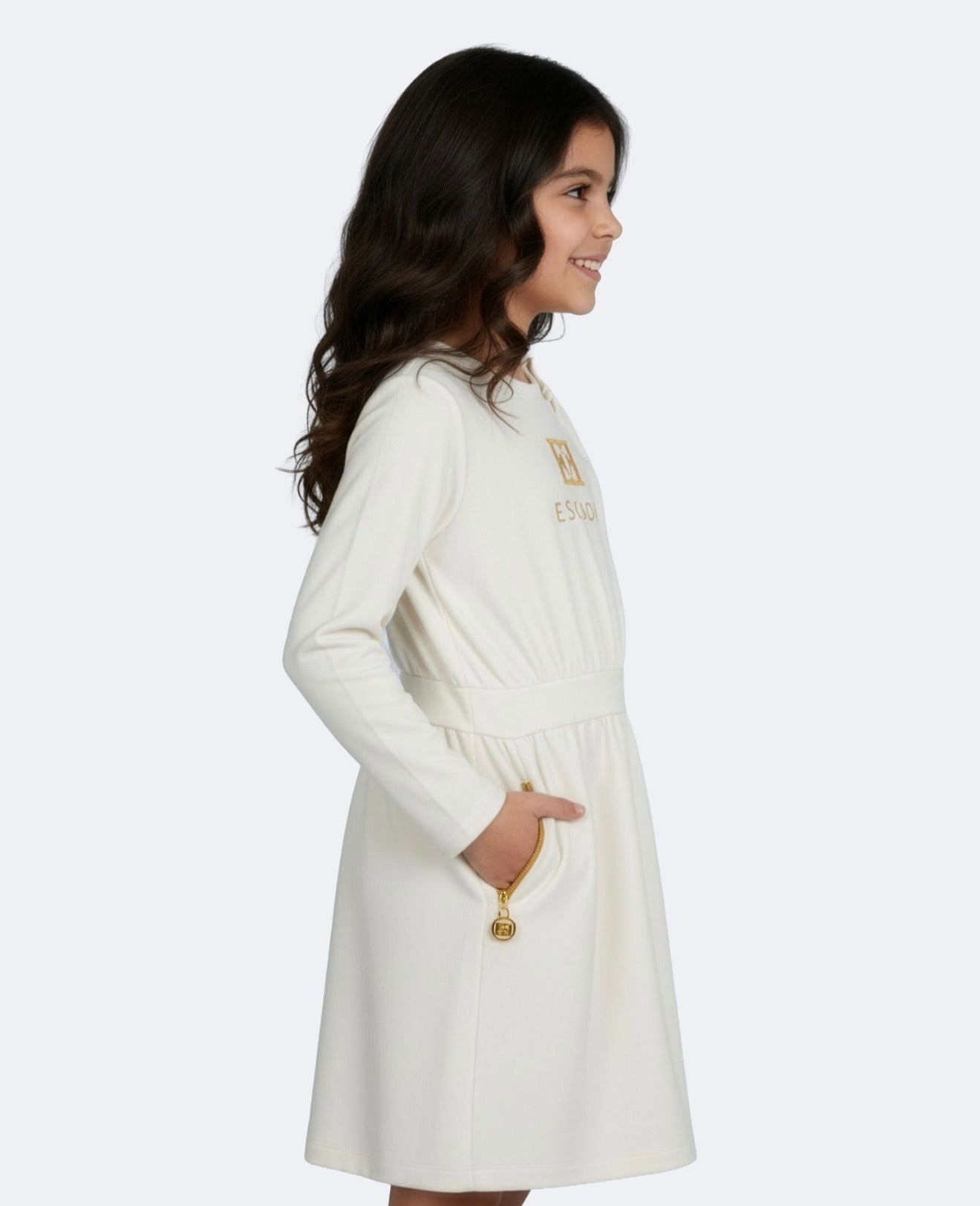 PRE ORDER - Escada cream jumper skirted dress