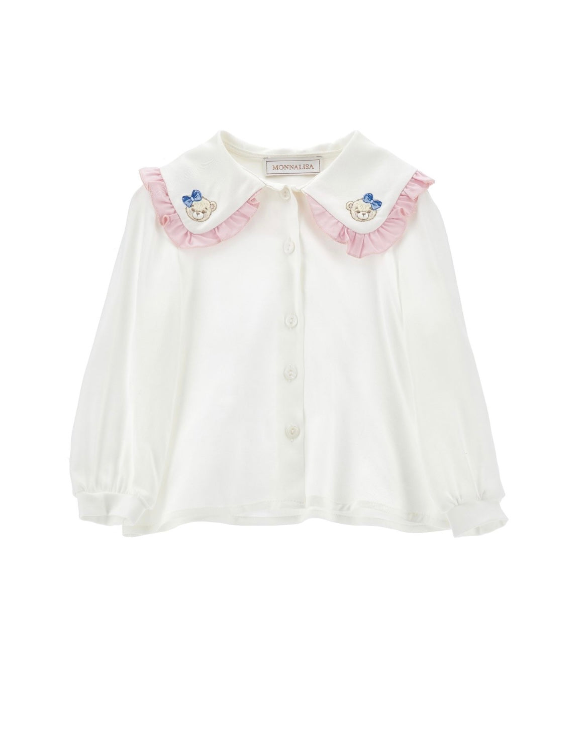 monnalisa white teddy blouse