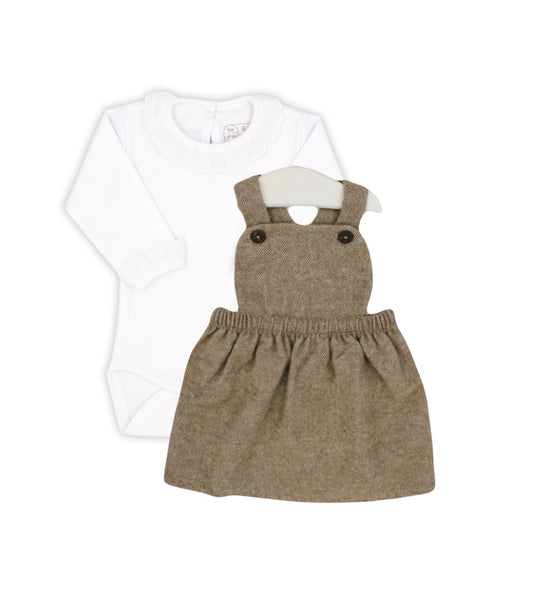 Rapife chocolate brown tweed dress & body set