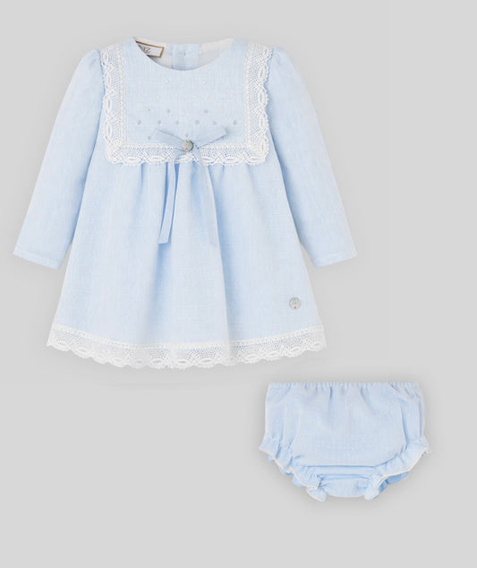 Paz Rodriguez baby blue lace dress set